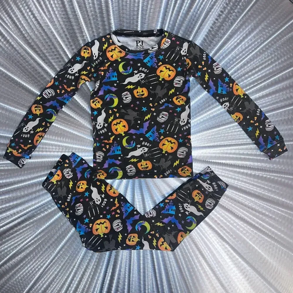 Halloween Themed PJ Place Pajama Set Ghosts Pumpkins - Size: 4T